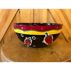 Large Chili Pepper Motif Salad Bowl (8477)